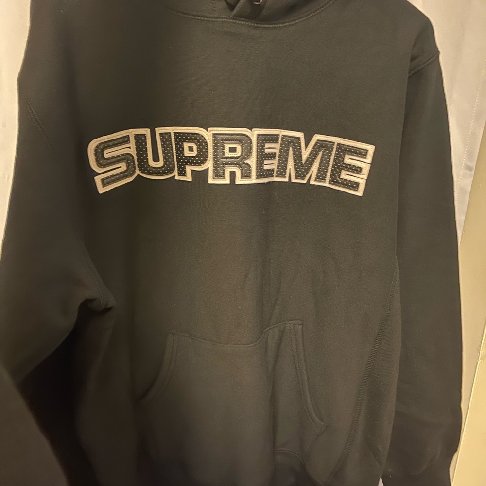Supreme Perforated Leather Hooded Sweatshirt - FW 18